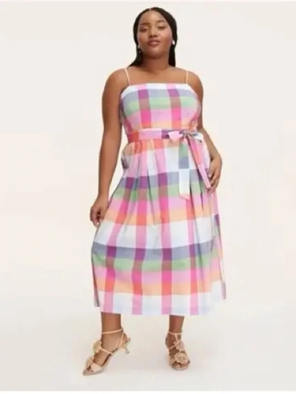 kate spade Pastel Plaid Sundress in Pink, Green, Purple, Orange, White